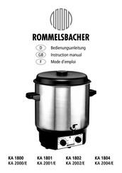 Rommelsbacher KA 1804 Bedienungsanleitung