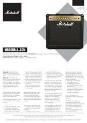 Marshall MG50GFX Schnellstartanleitung