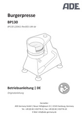 ADE BP130 Betriebsanleitung