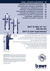 BWT E1 EHF HydroModul Einbau- Und Bedienungsanleitung