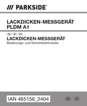 Parkside PLDM A1 Bedienungs- Und Sicherheitshinweise