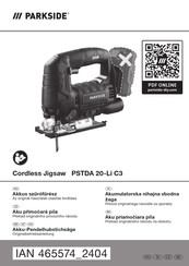 Parkside PSTDA 20-Li C3 Originalbetriebsanleitung