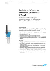 Endress+Hauser Fermentation Monitor QWX43 Technische Information