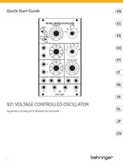 Behringer 921 VOLTAGE CONTROLLED OSCILLATOR Schnellstartanleitung