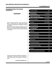 Subaru IMPREZA 2002 Reparaturhandbuch