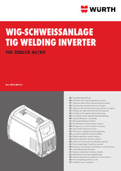 Würth TIG 200LCD AC/DC Originalbetriebsanleitung