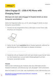 Jabra Engage 55 Kurzanleitung
