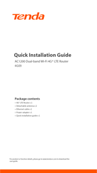 Tenda 4G09 Kurzanleitung Zur Installation