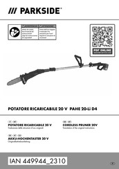 Parkside PAHE 20-Li D4 Originalbetriebsanleitung