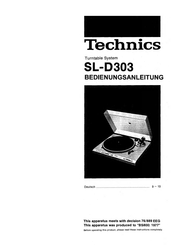Technics SL-D303 Bedienungsanleitung