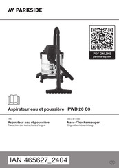 Parkside PWD 20 C3 Originalbetriebsanleitung