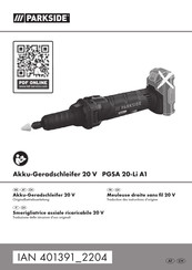 Parkside PGSA 20-Li A1 Originalbetriebsanleitung