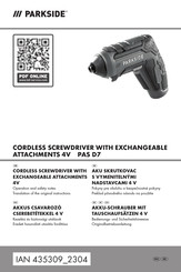 Parkside PAS D7 Bedienungs- Und Sicherheitshinweise Originalbetriebsanleitung