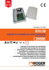 Roger Technology B70/2B/BOX Anweisungen Und Hinweise Für Den Installateur