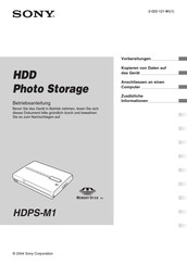 Sony HDPS-M1 Betriebsanleitung