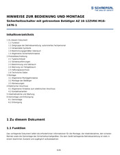 schmersal AZ 16-12ZVRK-M16-1476-1 Bedienung Und Montage