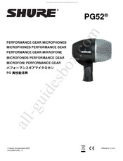 Shure PG52 Bedienungsanleitung