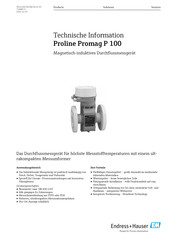 Endress+Hauser Proline Promag P 100 Technische Information