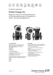 Endress+Hauser Proline Promag 10L Technische Information