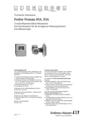 Endress+Hauser Proline Promass 80A Technische Information