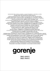 Gorenje DKG 6545 E Installationsanleitung Und Gebrauchsanleitung