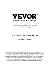 VEVOR VSR002 Bedienungsanleitung