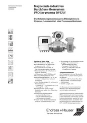 Endress+Hauser Proline Promag 53 H Technische Information