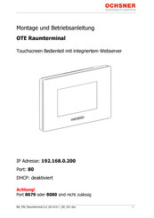 Ochsner OTE Montage- Und Betriebsanleitung