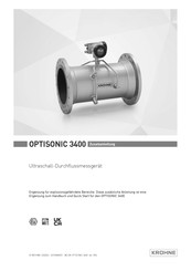 KROHNE OPTISONIC 3400 Zusatzanleitung