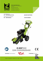 Zipper Maschinen ZI-BSF1500 Betriebsanleitung