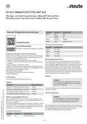 steute RF RW SW922-NET Originalbetriebsanleitung