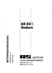 AS MOTOR AS 22/3 Betriebsanweisung