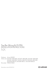 Lexus PW5D0-78002 Montageanleitung
