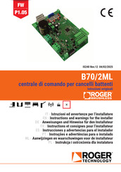Roger Technology B70/2ML Anweisungen Und Hinweise