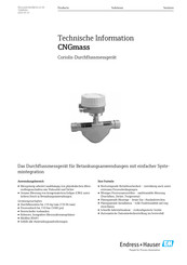 Endress+Hauser CNGmass Technische Information