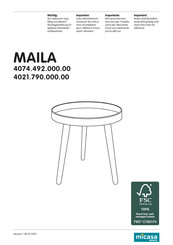 Micasa MAILA 4074.492.000.00 Montageanleitung