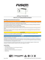 Garmin FUSION APOLLO RV-RA770 Installationsanweisungen