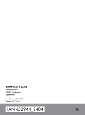Silvercrest 452944 2404 Kurzanleitung