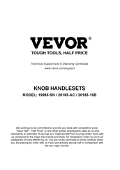 VEVOR 20185-10B Bedienungsanleitung