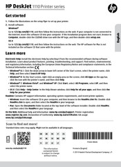HP DeskJet 1110-Serie Kurzanleitung