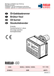 Riello Burners RIELLO 40 G3R Montage Und Bedienungs Anleitung