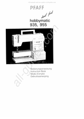 Pfaff hobbymatic 935 Bedienungsanweisung