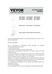 Vevor MHTJXM01F Bedienungsanleitung