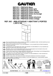 Gautier D11 - PREFACE Blanc Montageanleitung