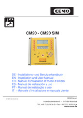 CEMO CM20 Installations- Und Benutzerhandbuch