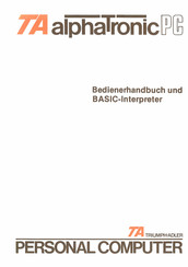 Triumph Adler alphatronic PC Bedienerhandbuch