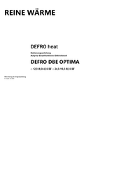 Defro Home DBE OPTIMA 8,0 Bedienungsanleitung