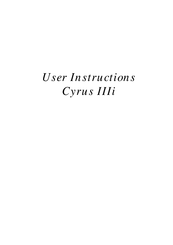 Cyrus IIIi Gebrauchsanleitung