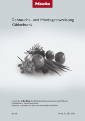 Miele KU 7030 Serie Gebrauchs- Und Montageanweisung