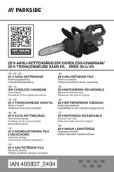 Parkside 465837 2404 Bedienungsanleitung Und Originalbetriebsanleitung
